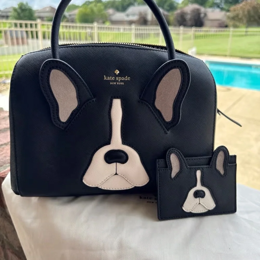 Kate Spade Black and White Dog Satchel - Picture 1 of 8